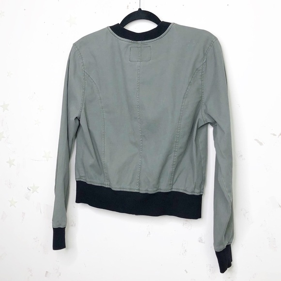 SANCTUARY olive green and black Front zipper bomber jacket - Picture 8 of 11
